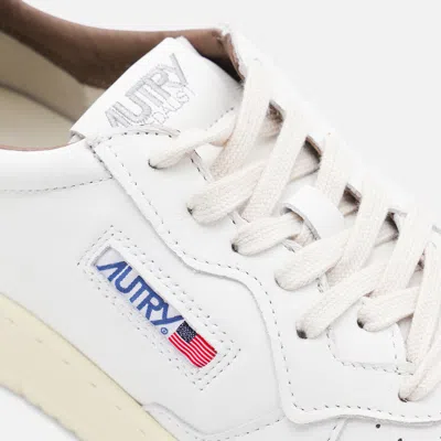 Autry Goatskin And Suede Medalist Low Sneakers In Neutral