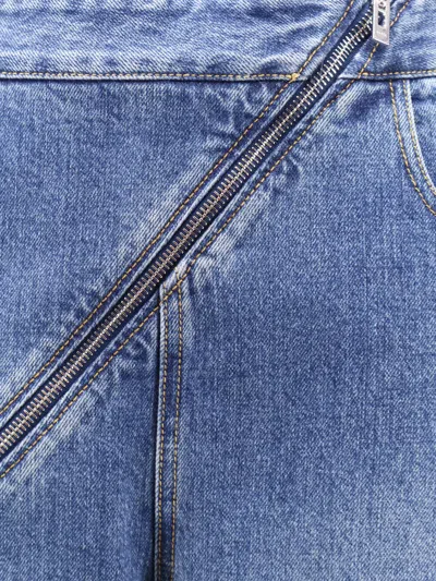 Alaïa Spiral High-rise Denim Wide-leg Jeans In Blue