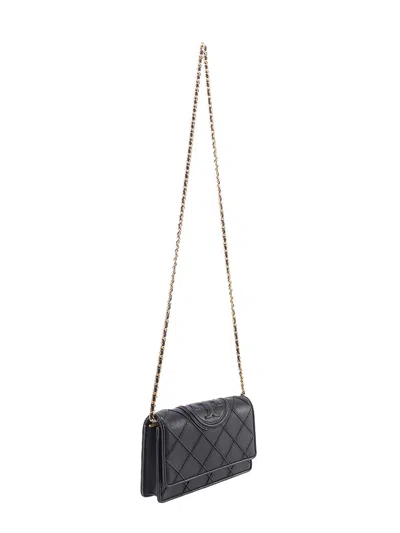 Tory Burch Stitched Leather Shoulder Bag With Embossed Logo
