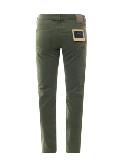 Incotex Stretch Cotton Trouser With Back Suede Logo Patch In Gray