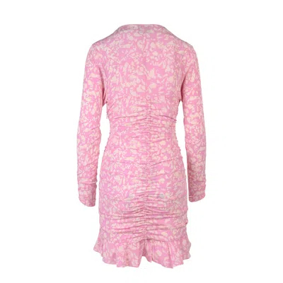 Isabel Marant Women Stretch Silk Dress With All-over Print In Pink