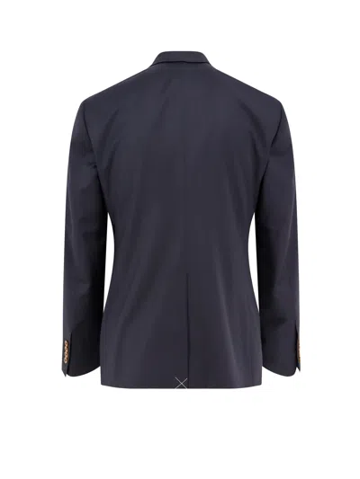 Dolce & Gabbana Stretch Virgin Wool Blazer With Frontal Logo Patch