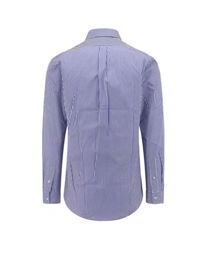 Polo Ralph Lauren Striped Stretch Cotton Shirt In Blue