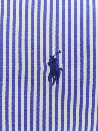 Polo Ralph Lauren Striped Stretch Cotton Shirt In Blue