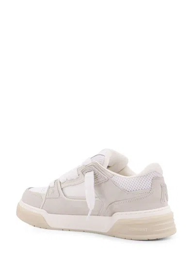 Represent Mesh And Suede Low-top Sneakers With Perforated Design In Neutral