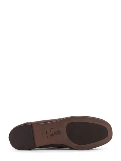 Brunello Cucinelli Women Suede Loafers With Monili Detail