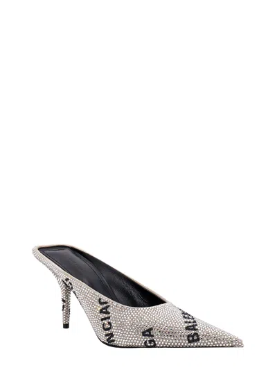 Balenciaga Suede Mule With All-over Rhinestones