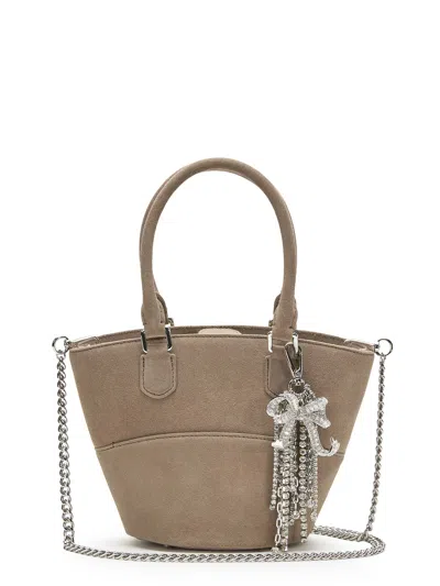 Self-portrait Suede Shoulder Bag With Charms