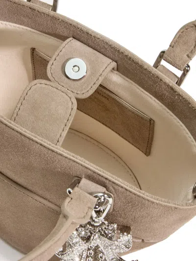 Self-portrait Suede Shoulder Bag With Charms
