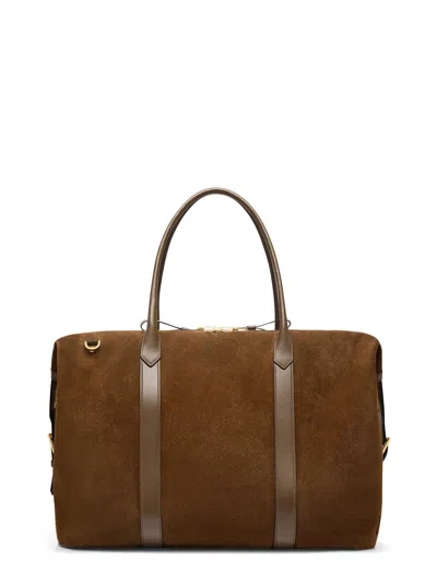 Tom Ford Suede Travel Bag With Leather Inserts