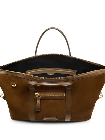 Tom Ford Suede Travel Bag With Leather Inserts