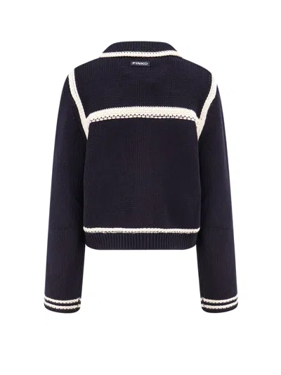 Pinko Sulcis Wool Collared Cardigan Sweater In Multi