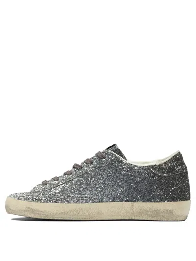 Golden Goose Super-star Classic With List Glitter Upper Toe Tongue And Heel Laminated Star Sneakers Grey