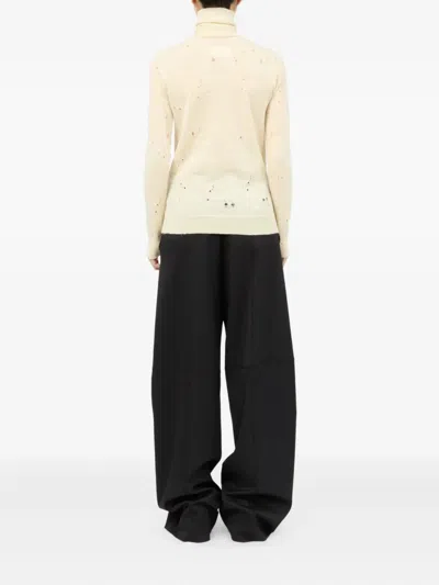 Mm6 Maison Margiela Sweater With Number Pattern In Neutral
