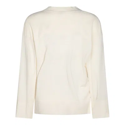 Malo Knitwear V-neck Long Sleeves Soft Texture In White