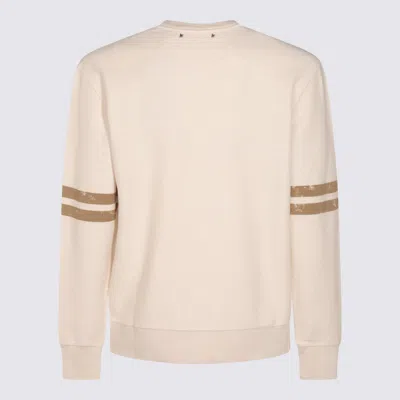 Golden Goose Journey Ms Crew Neck Sweatshirt Reverse Side Cotton Fleece With Print In Neutral