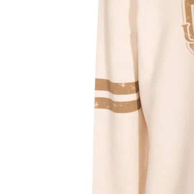 Golden Goose Journey Ms Crew Neck Sweatshirt Reverse Side Cotton Fleece With Print In Neutral