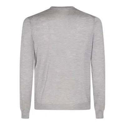 Malo Crewneck Sweater With Long Sleeves And Ribbed Cuffs In Gray