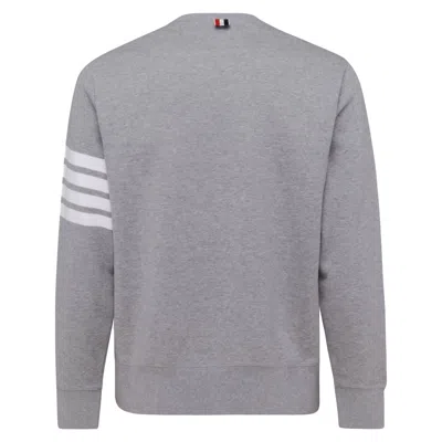Thom Browne Intarsia Stripes Cotton Sweatshirt In Gray