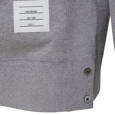 Thom Browne Intarsia Stripes Cotton Sweatshirt In Gray
