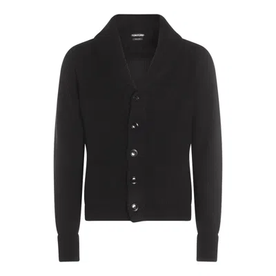 Tom Ford Shawl Collar Sweater Front Pockets In Black
