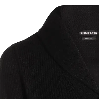 Tom Ford Shawl Collar Sweater Front Pockets In Black