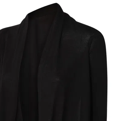 Rick Owens Asymmetric Drape Coat In Black