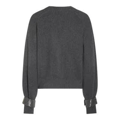 Brunello Cucinelli Ribbed V-neck Knitwear Cuffed Sleeves