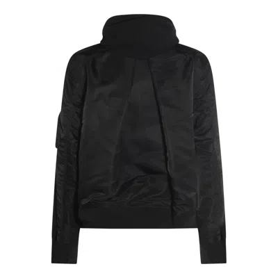 Sacai X Women's Sponge Sweat X Nylon Twill Zip Hoodie In Black