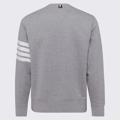 Thom Browne Intarsia Stripes Cotton Sweatshirt In Gray