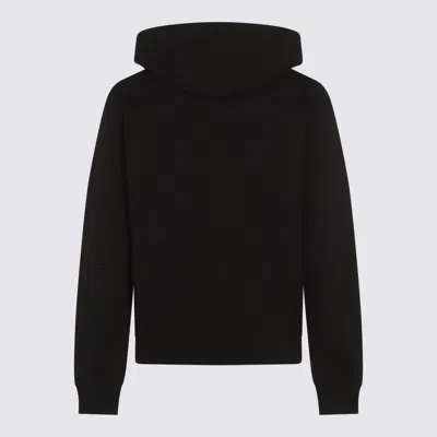 Jil Sander Relaxed Fit Black Cotton Hoodie With Logo Print In Black