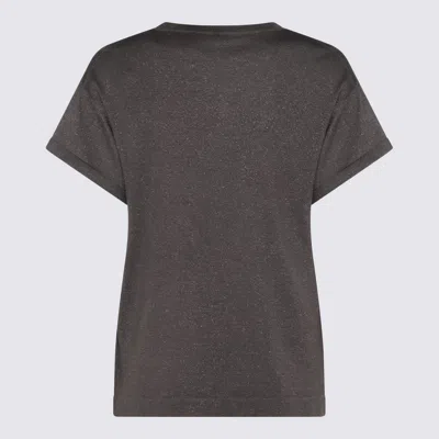 Brunello Cucinelli Short Sleeve Crewneck Sparkling Finish In Black