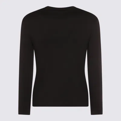 Giorgio Armani Icon Long-sleeve Cashmere Sweater In Black