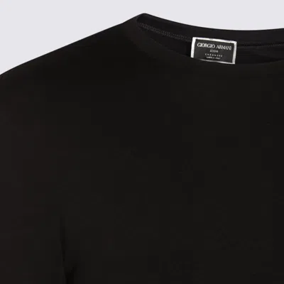 Giorgio Armani Icon Long-sleeve Cashmere Sweater In Black