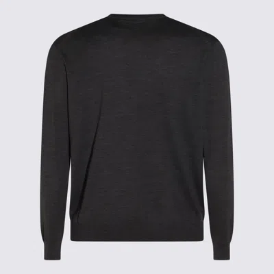Malo Ribbed Crewneck Sweater With Long Sleeves In Gray