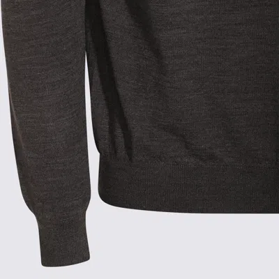 Malo Ribbed Crewneck Sweater With Long Sleeves In Gray