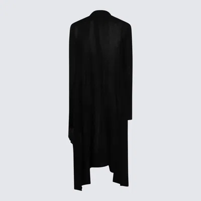 Rick Owens Asymmetric Drape Coat In Black