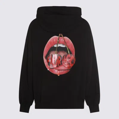 Fiorucci Mouth Print Relaxed Fit Hoodie In Black