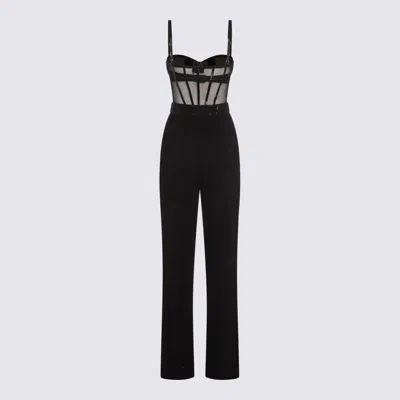 Elisabetta Franchi Tailored Jumpsuit With Corset Bodice In Black