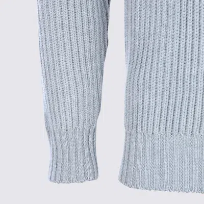 Eleventy Ribbed Texture Shawl Collar Long Sleeves In Blue