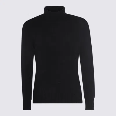 Piacenza Cashmere Turtleneck Cashmere-silk Blend Sweater In Black