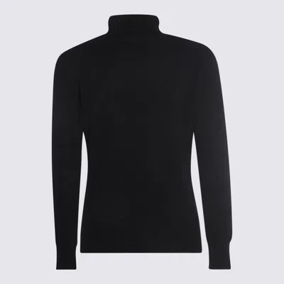Piacenza Cashmere Turtleneck Cashmere-silk Blend Sweater In Black