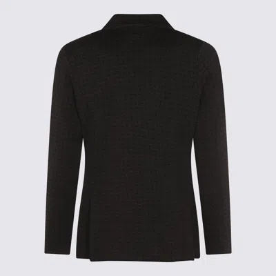 Lardini Tailored Houndstooth Suit Button Detailing In Black