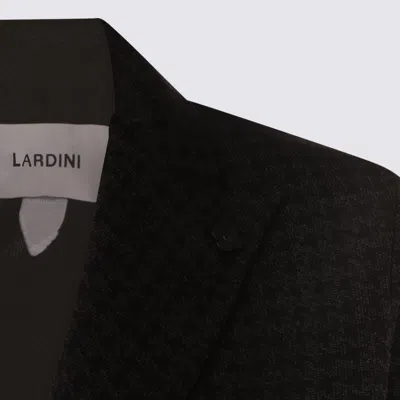 Lardini Tailored Houndstooth Suit Button Detailing In Black