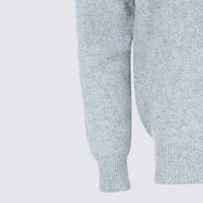 Eleventy Ribbed Crewneck Sweater With Cuffs And Hem In Gray