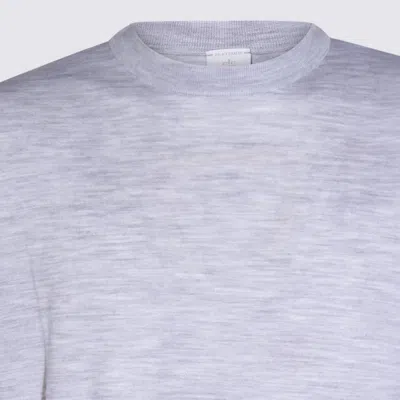 Eleventy Ribbed Crewneck Sweater Soft Texture In Gray