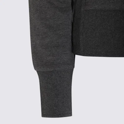 Thom Browne Dark Grey Cotton Knitwear In Gray