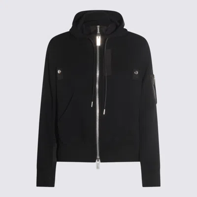 Sacai X Women's Sponge Sweat X Nylon Twill Zip Hoodie In Black