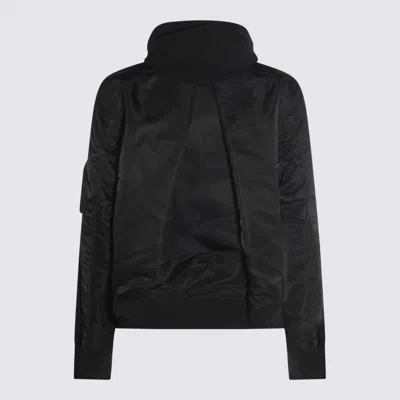 Sacai X Women's Sponge Sweat X Nylon Twill Zip Hoodie In Black