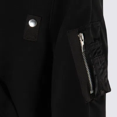 Sacai X Women's Sponge Sweat X Nylon Twill Zip Hoodie In Black